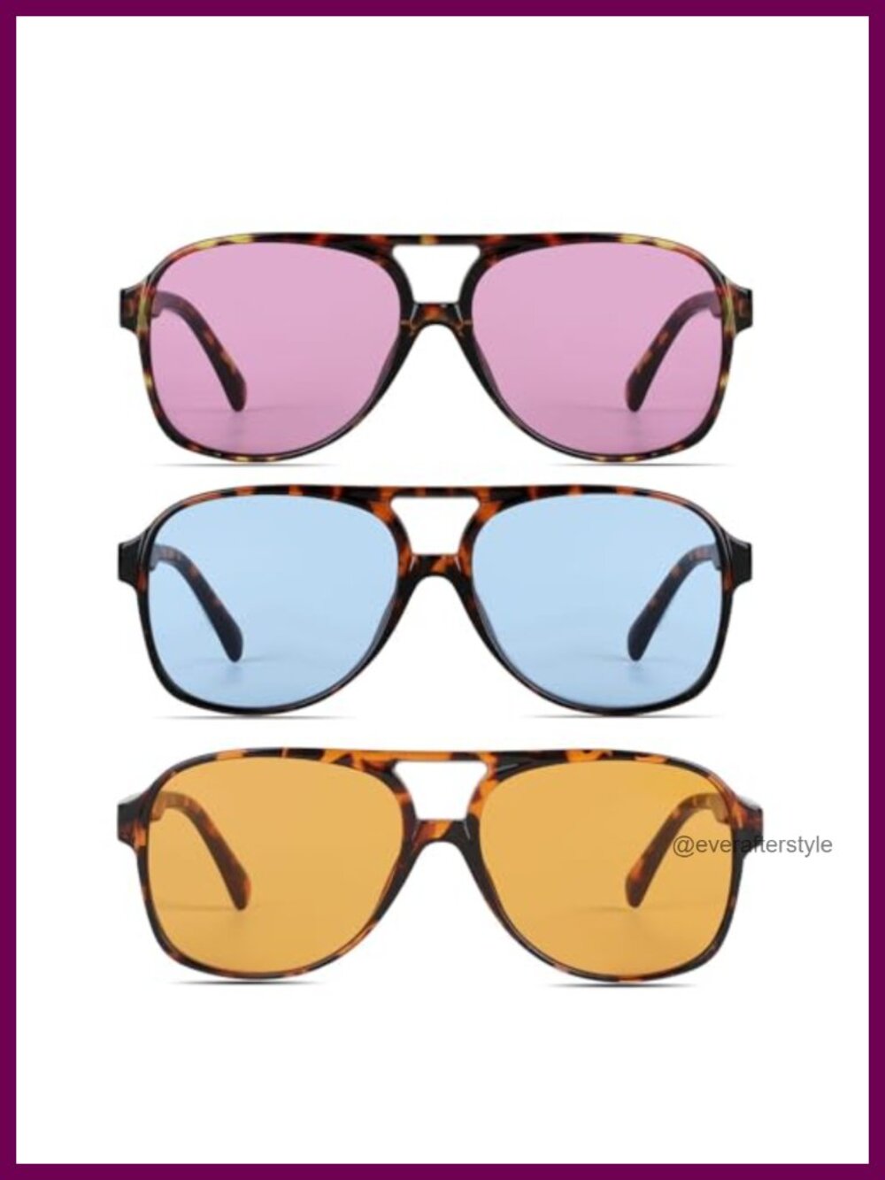 Vintage Retro 70s Square Aviator Sunglasses UV Protection Adults